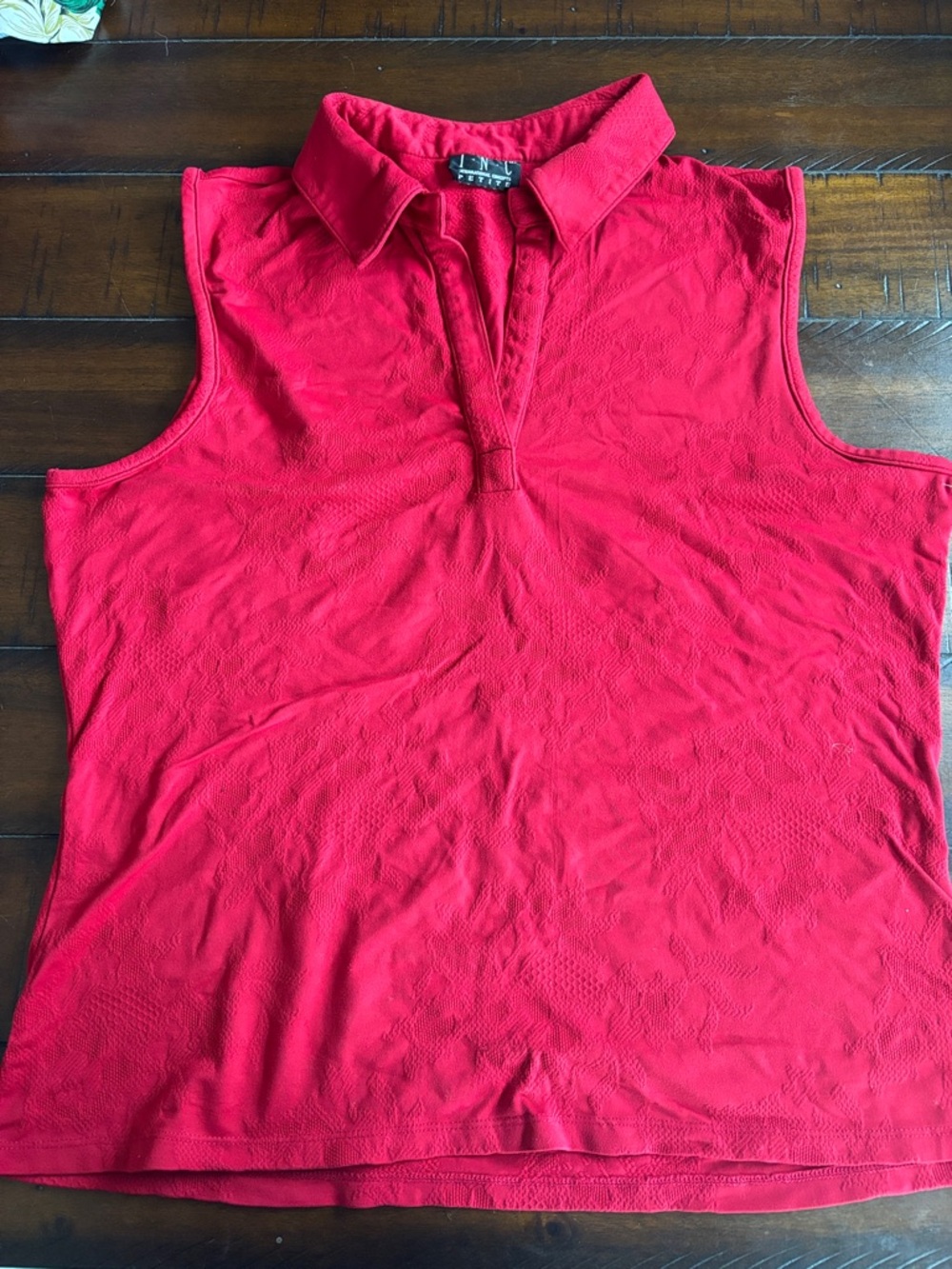 INC International Concepts Sleeveless Polo Tank Top - Red